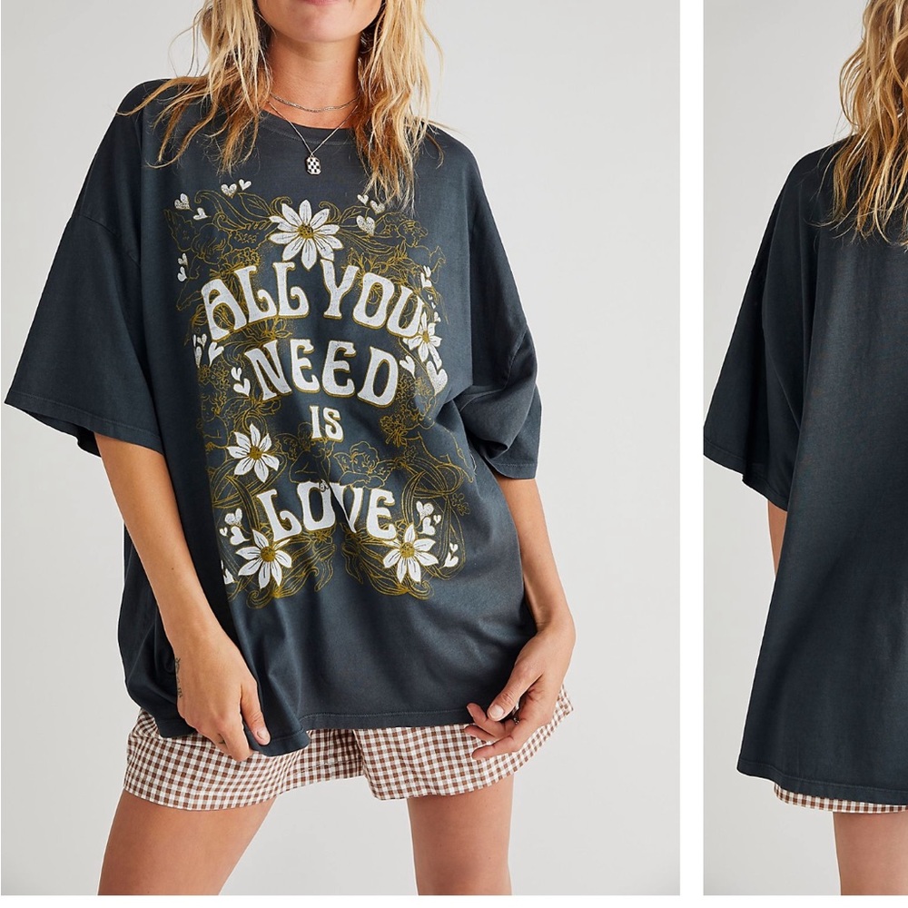 Free people all you need is love graphic tee